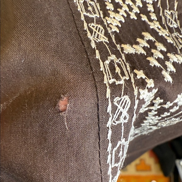 Ann Taylor Brown Embroidered Cotton Pleated A-Line Skirt – Size 4 - Picture 7 of 11